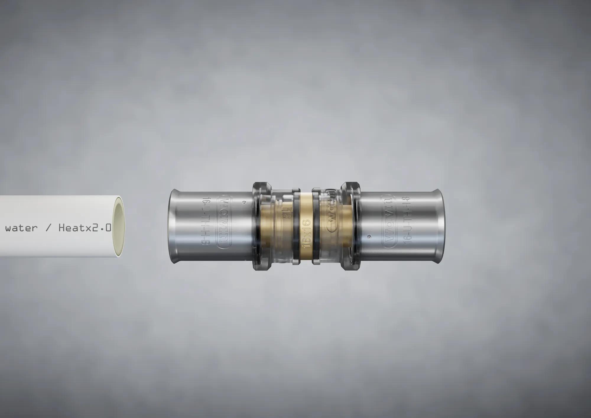 Verbindung von Mehrschichtverbundrohr mit Wavin Tigris Fitting