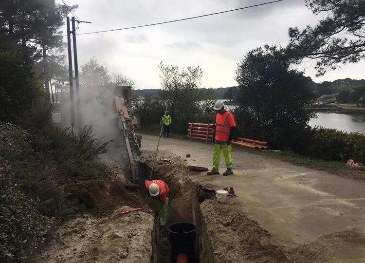 Création d’un réseau d’assainissement à proximité de la rivière Crac'h