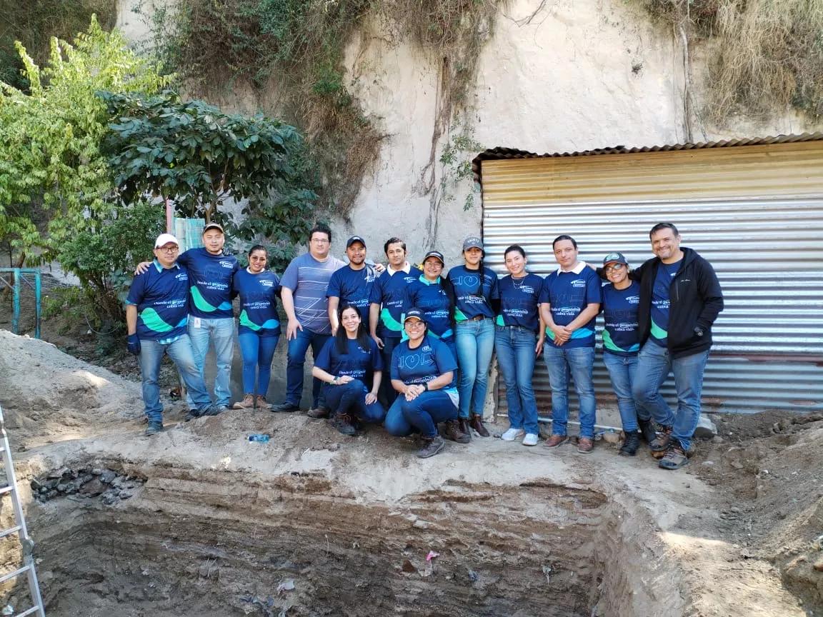 Installing AquaCell at a school in Guatemala, benefiting 200 children.