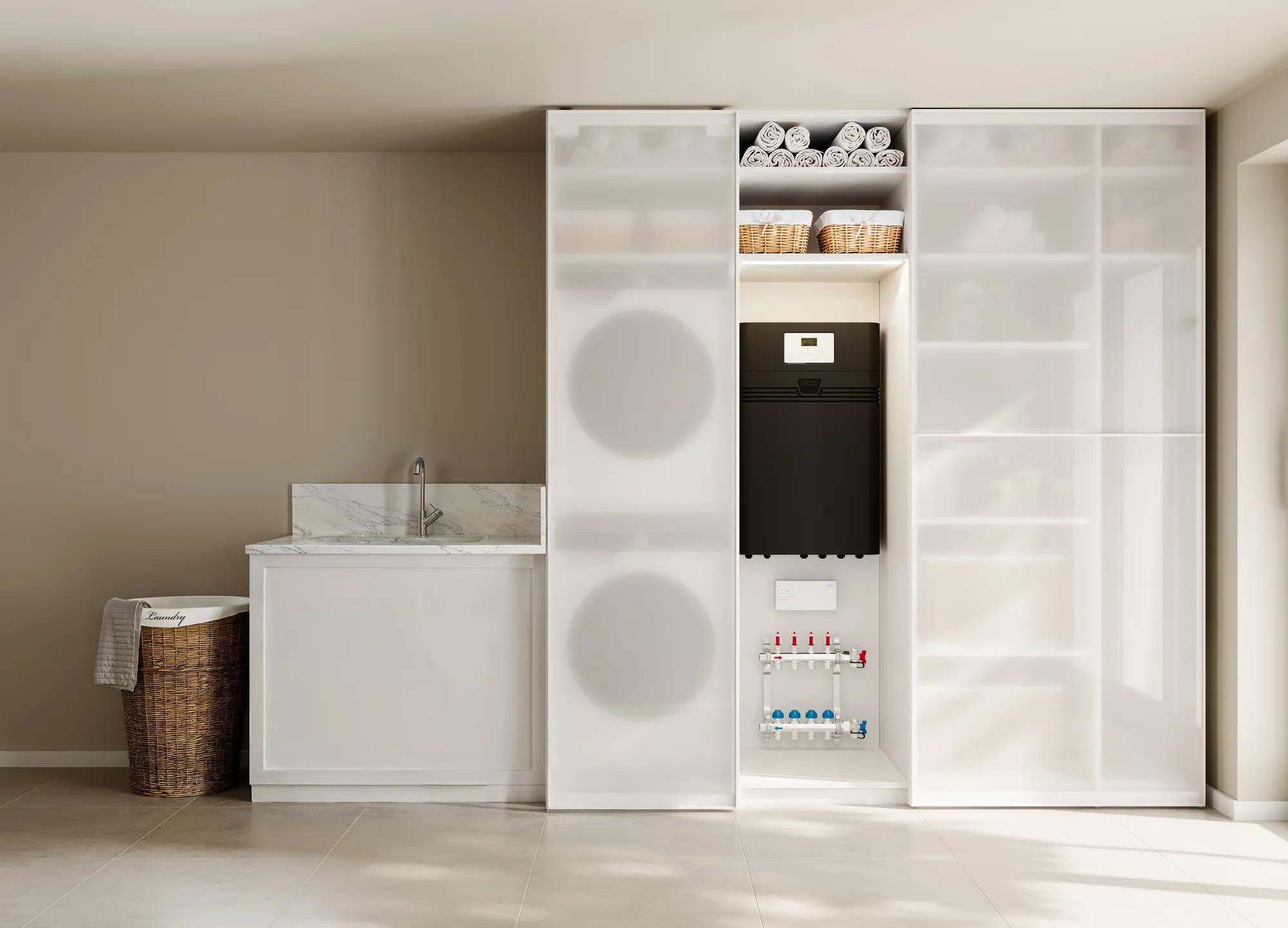 ICS products mounted in cabinet with Calefa unit, stainless steel manifold and Sentio CCU